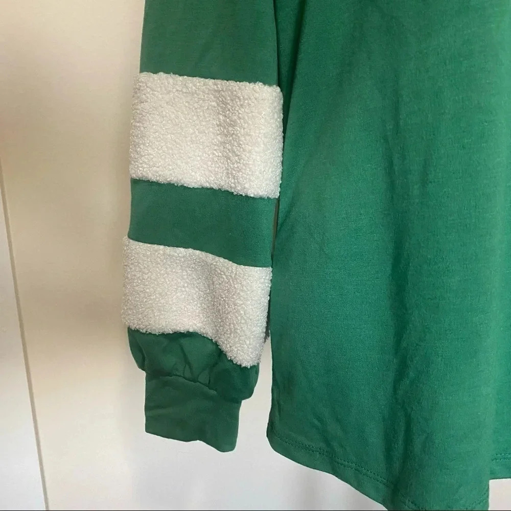 Joyland Green Christmas Holiday Pullover Sweater “Jingle Squad” With Real Bells - Picture 7 of 12